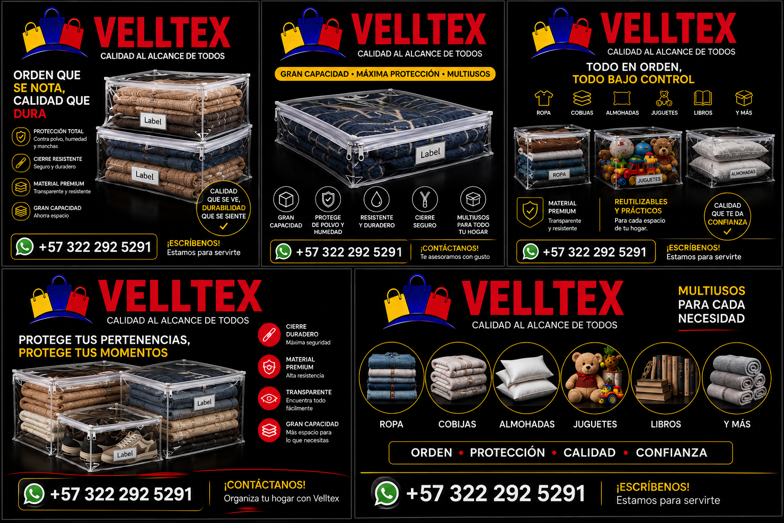 Empaques VELLTEX vinilo transparente con cremallera