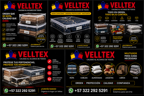 Empaques VELLTEX vinilo transparente con cremallera