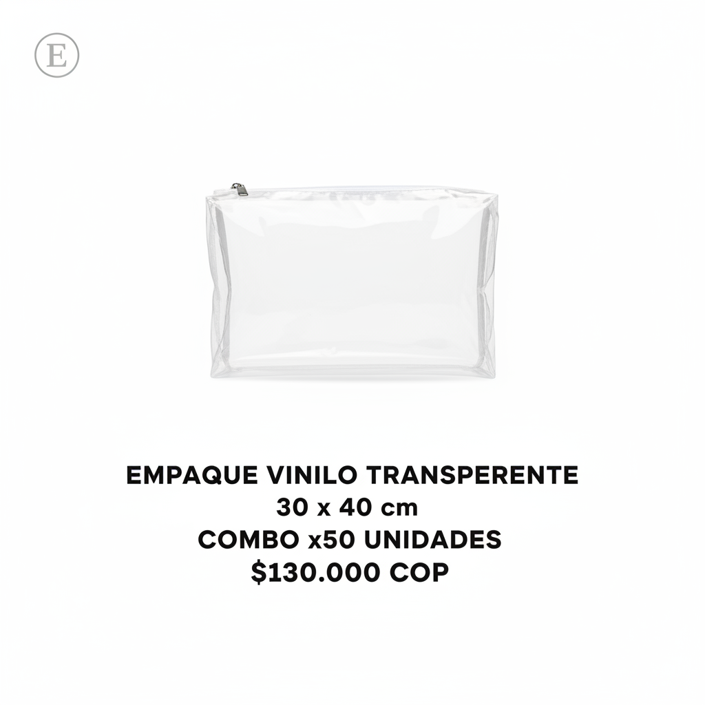 Empaques en vinilo transparente con cremallera