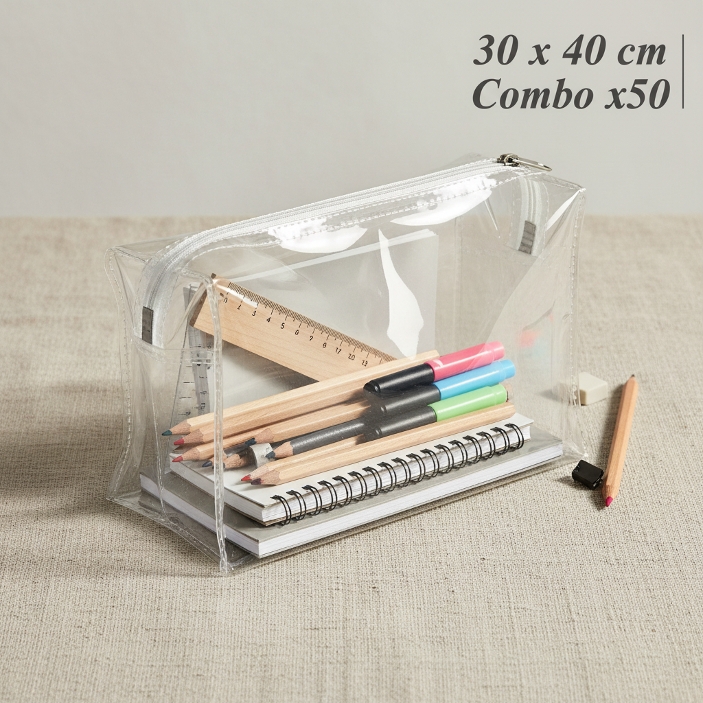 Empaques en vinilo transparente con cremallera